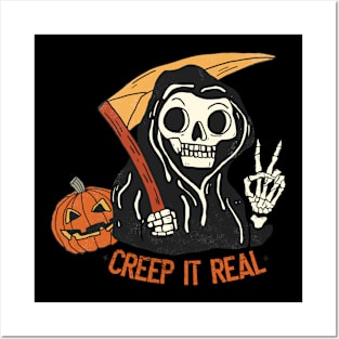 Creep It Real Halloween Grim Reaper Posters and Art